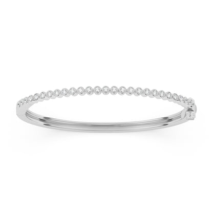 Round Diamond Semi Eternity Half Bangle 0.57 ctw