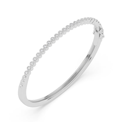 Round Diamond Semi Eternity Half Bangle 0.57 ctw