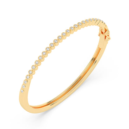 Round Diamond Semi Eternity Half Bangle 0.57 ctw