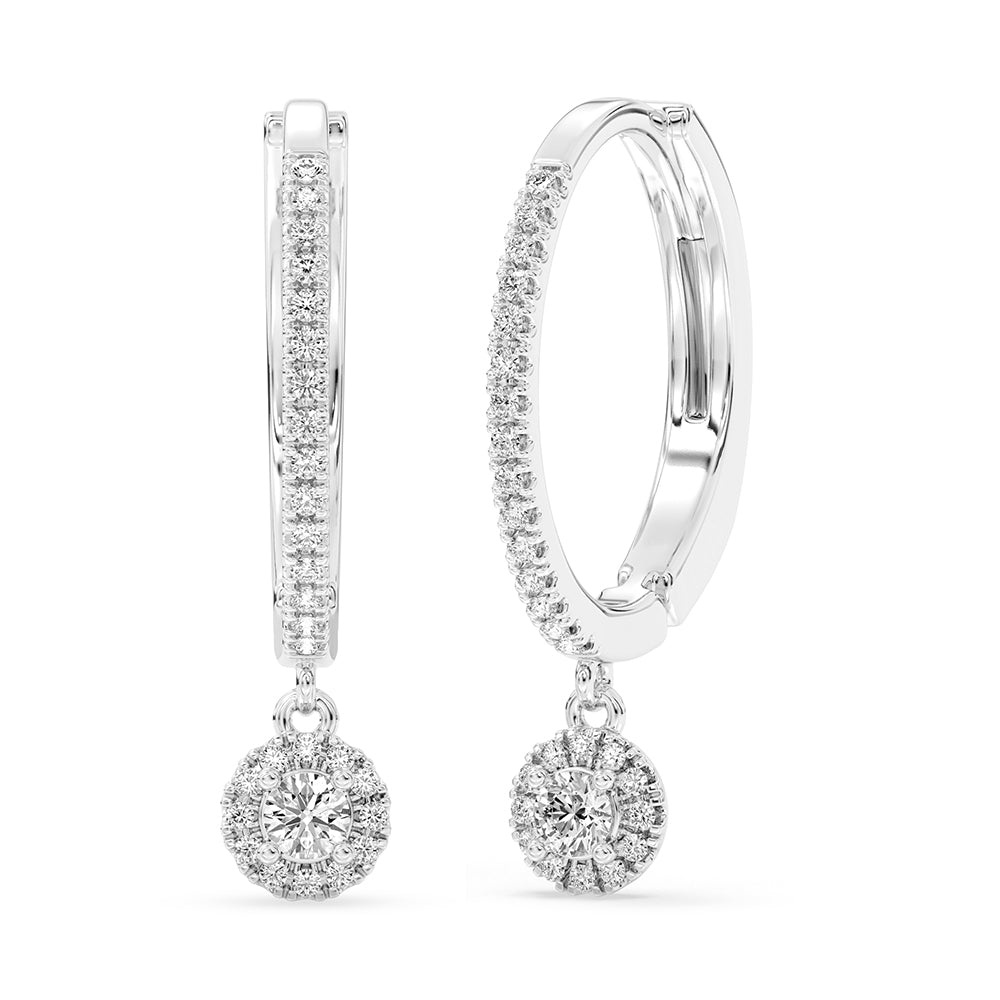 Hoop and Dangle Earrings Click Lock 0.32 ctw