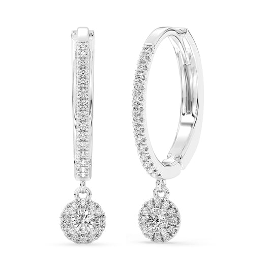 Hoop and Dangle Earrings Click Lock 0.32 ctw