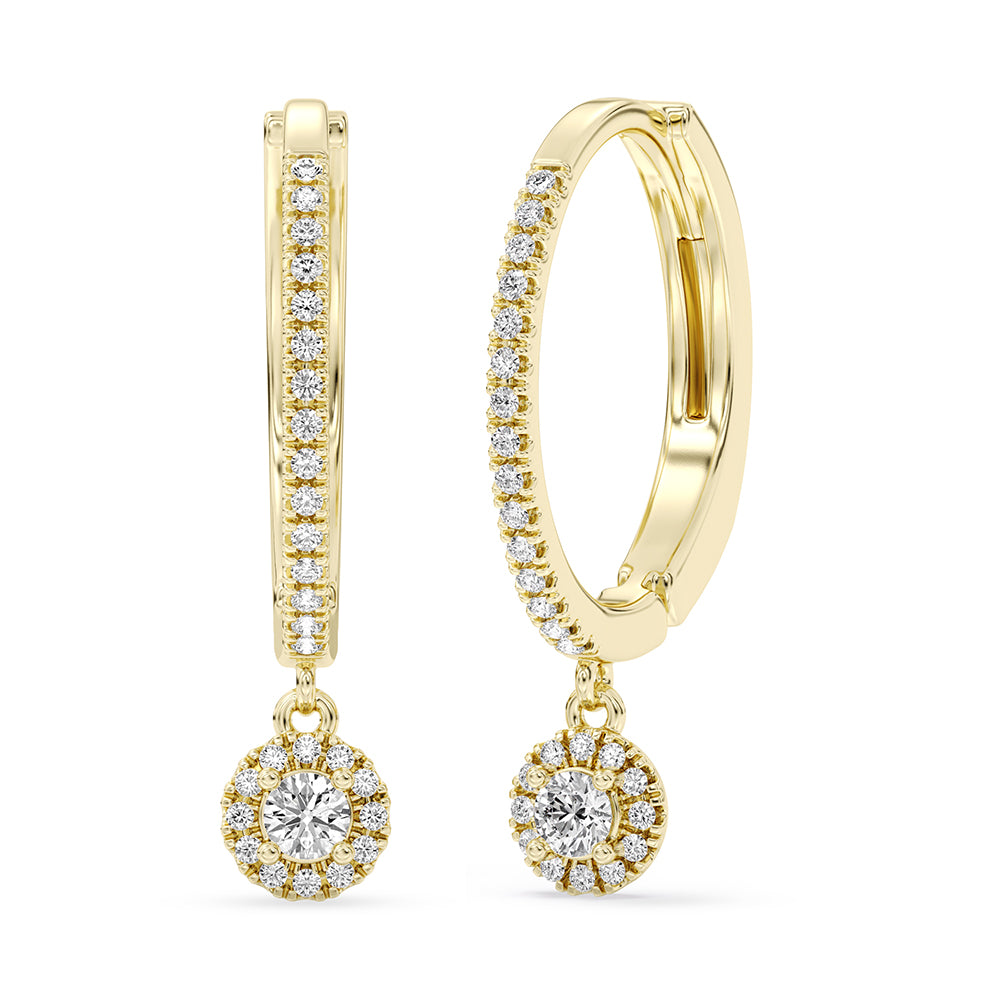 Hoop and Dangle Earrings Click Lock 0.32 ctw