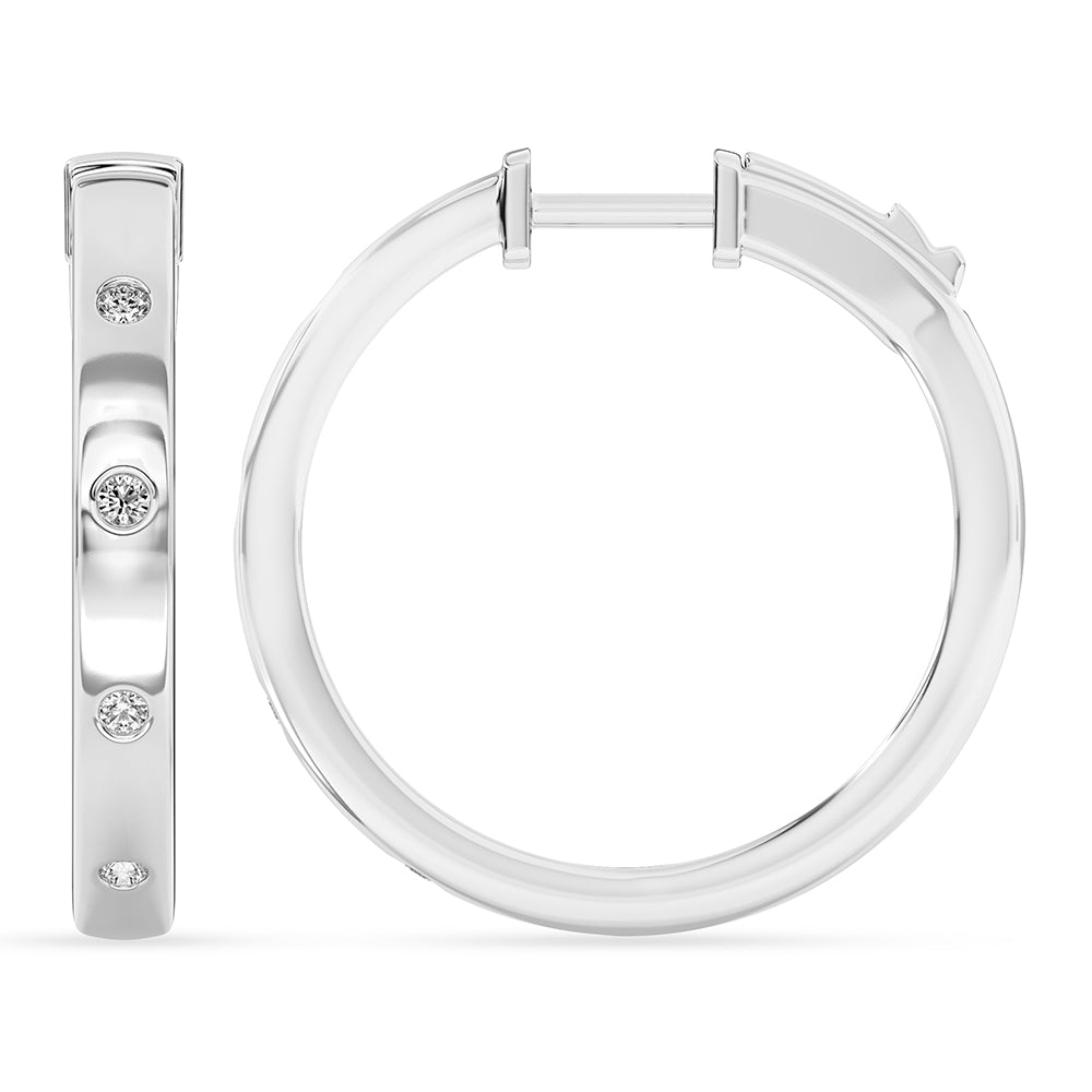 Round Diamond Hoops 0.19 ctw