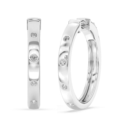 Round Diamond Hoops 0.19 ctw