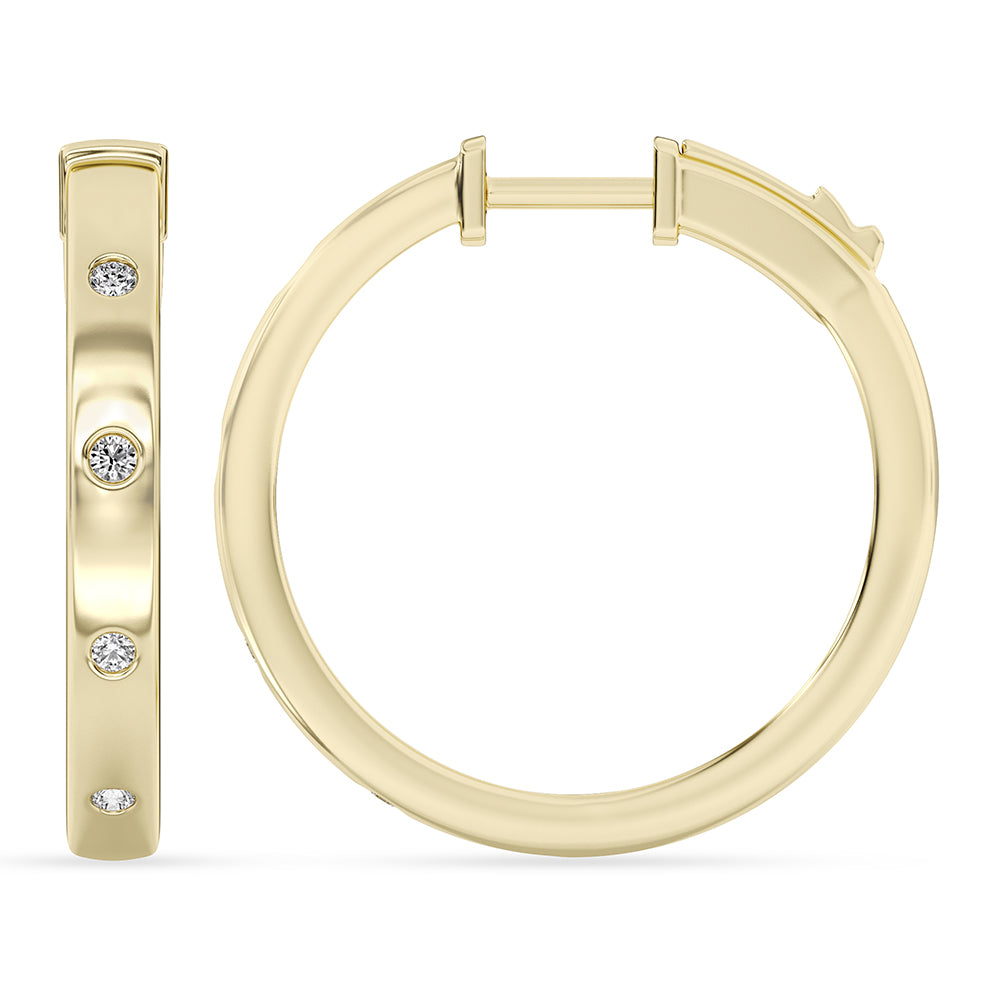 Round Diamond Hoops 0.19 ctw