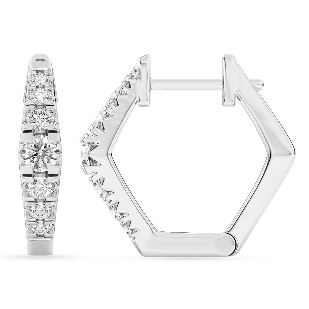 Hexagon Hoops 0.484 ctw