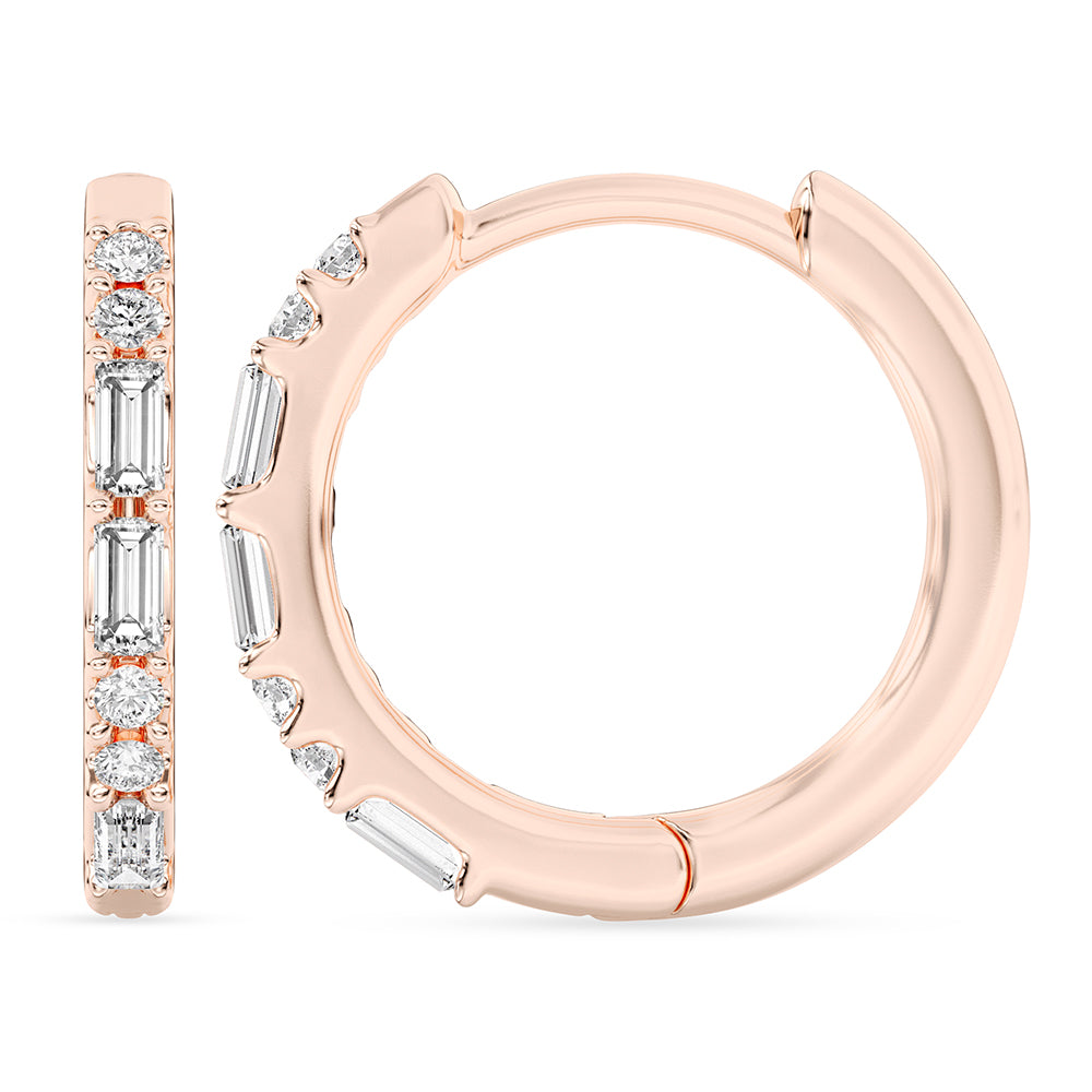 Baguette and Round Hoops 0.15 ctw