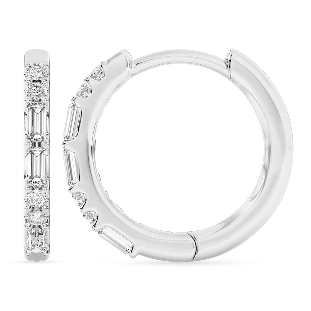 Baguette and Round Hoops 0.15 ctw