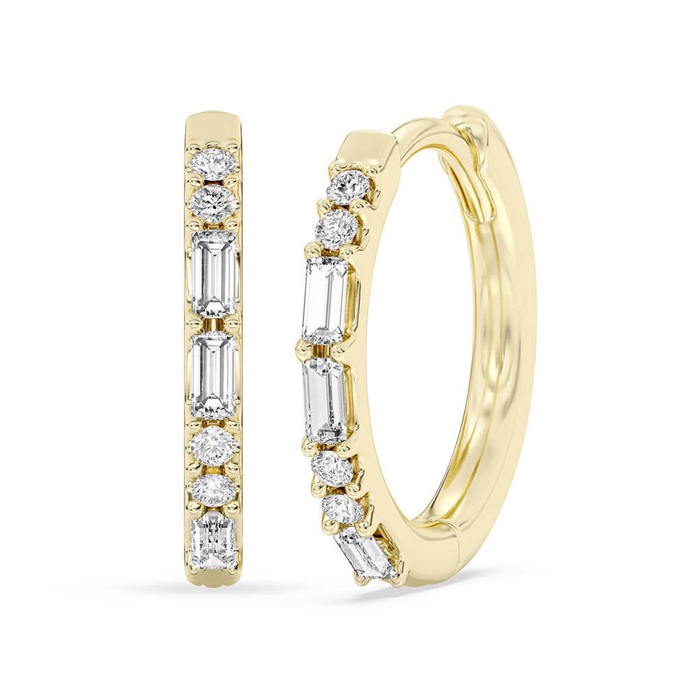 Baguette and Round Hoops 0.15 ctw