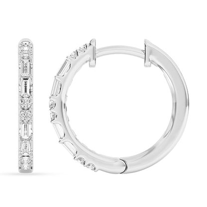 Round & Baguette hoops 0.31 ctw