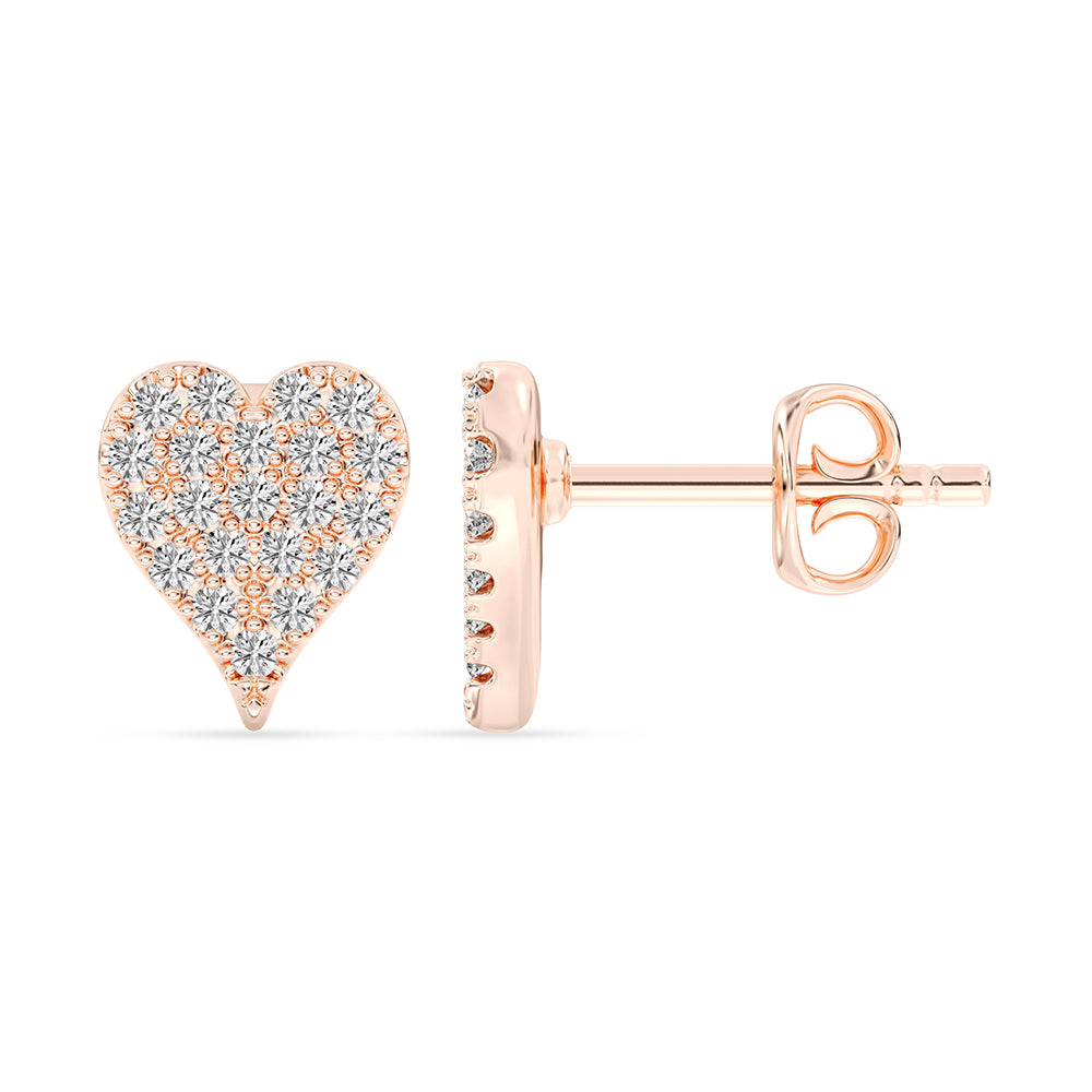 Heart Stud Earrings Push Back 0.25 ctw