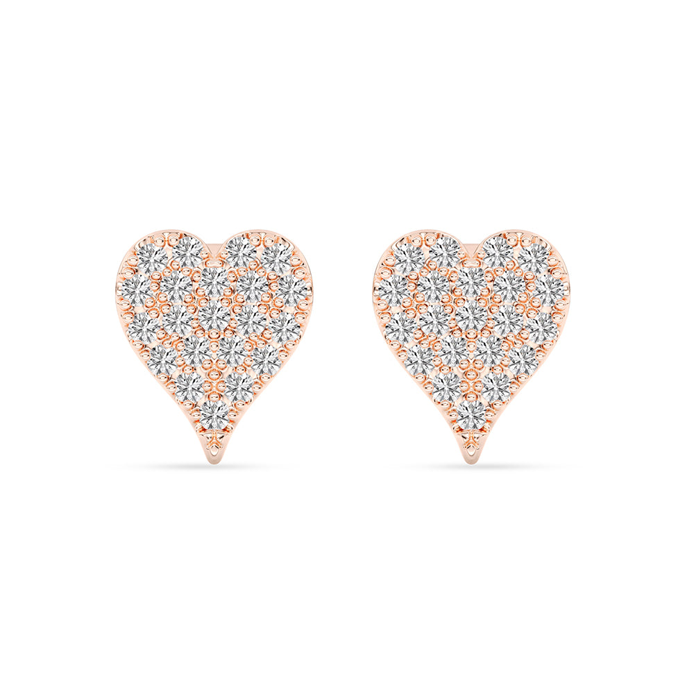 Heart Stud Earrings Push Back 0.25 ctw