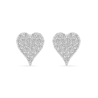 Heart Stud Earrings Push Back 0.25 ctw