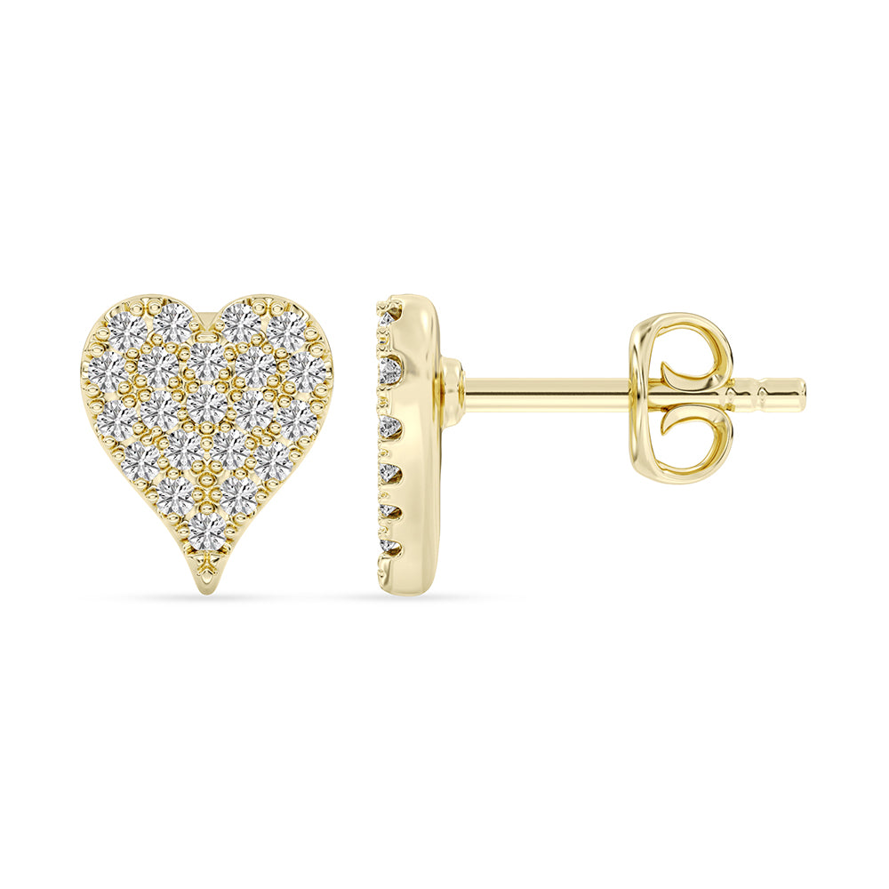 Heart Stud Earrings Push Back 0.25 ctw