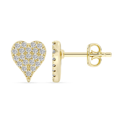 Heart Stud Earrings Push Back 0.25 ctw