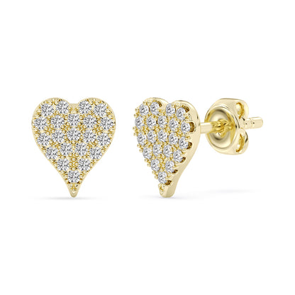 Heart Stud Earrings Push Back 0.25 ctw