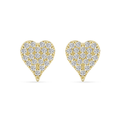 Heart Stud Earrings Push Back 0.25 ctw