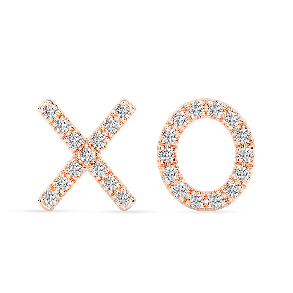 XO Stud Earrings Push Back 0.16 ctw