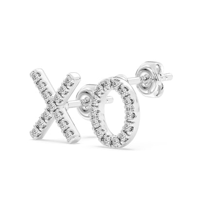 XO Stud Earrings Push Back 0.16 ctw