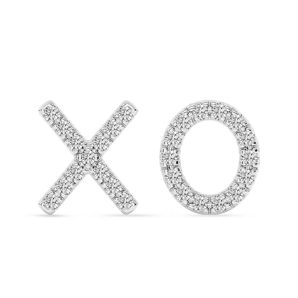 XO Stud Earrings Push Back 0.16 ctw