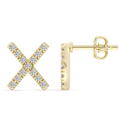 XO Stud Earrings Push Back 0.16 ctw