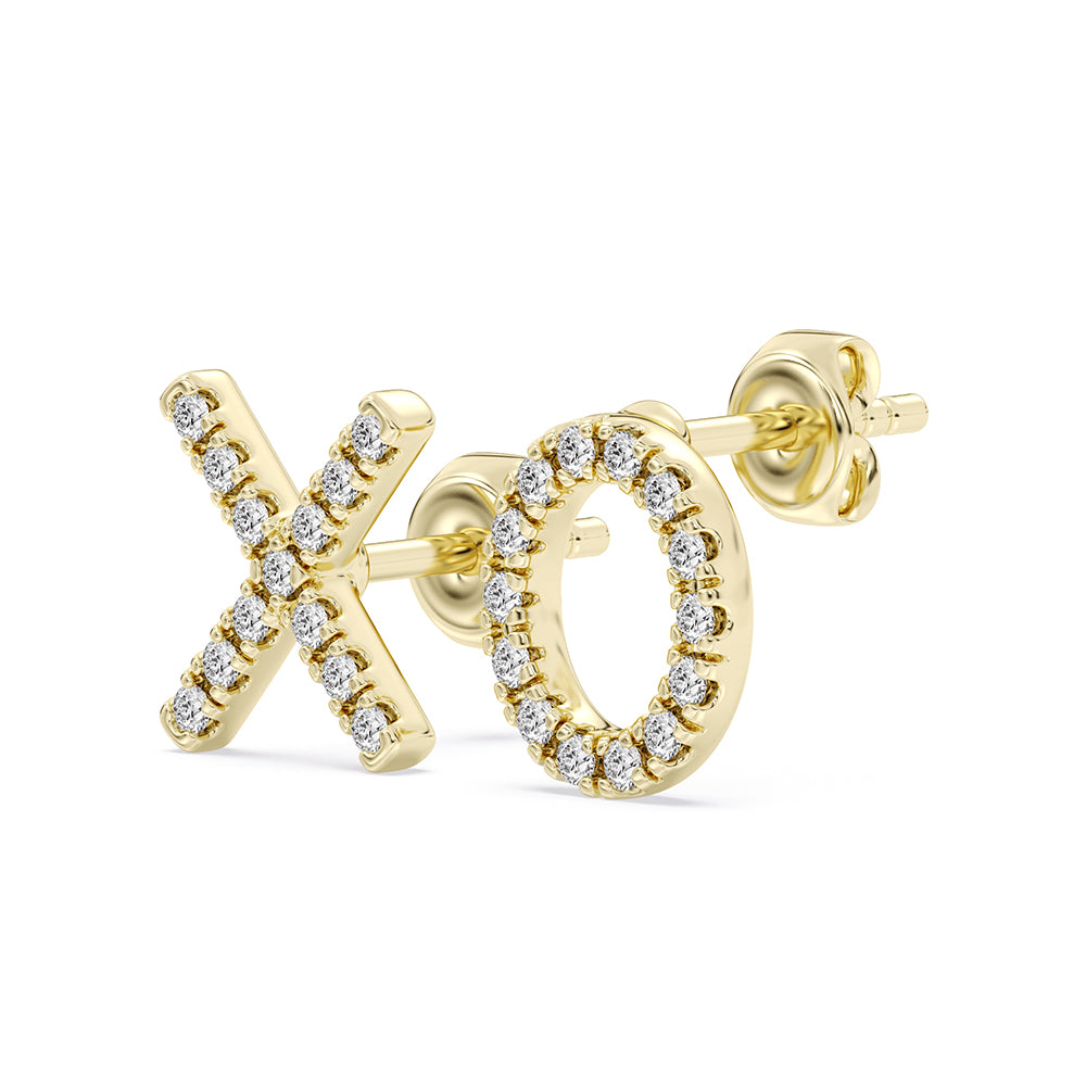 XO Stud Earrings Push Back 0.16 ctw