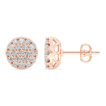 Circle Stud Earrings Push Back 0.48 ctw