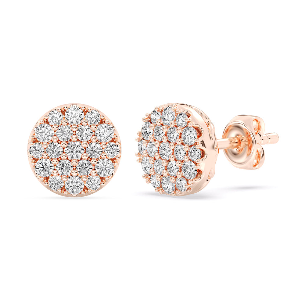 Circle Stud Earrings Push Back 0.48 ctw