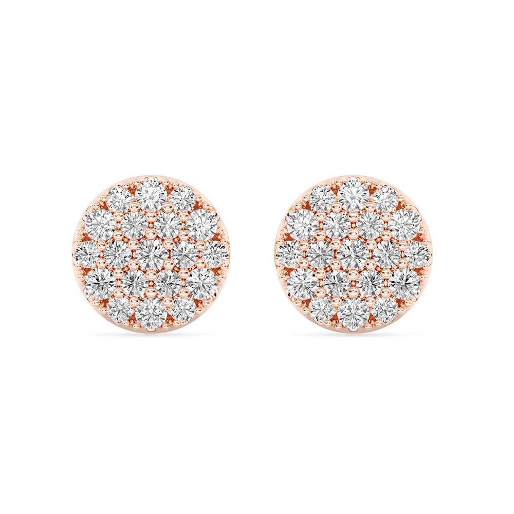 Circle Stud Earrings Push Back 0.48 ctw