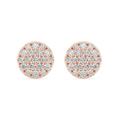 Circle Stud Earrings Push Back 0.48 ctw