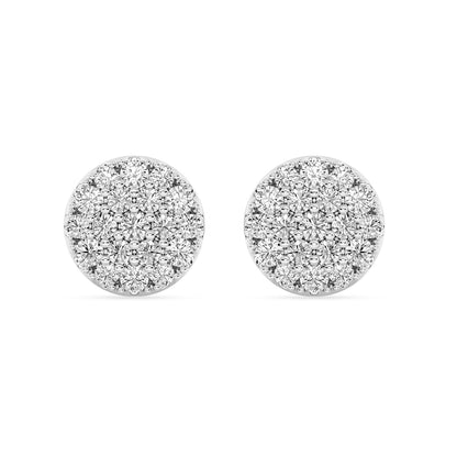 Circle Stud Earrings Push Back 0.48 ctw