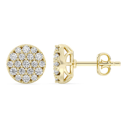 Circle Stud Earrings Push Back 0.48 ctw