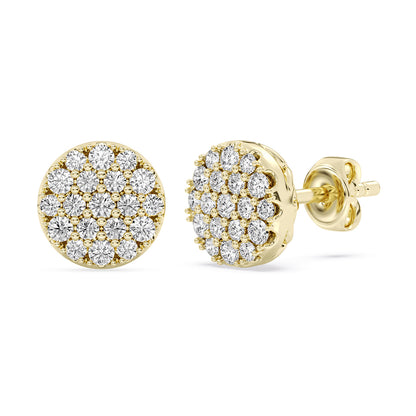 Circle Stud Earrings Push Back 0.48 ctw