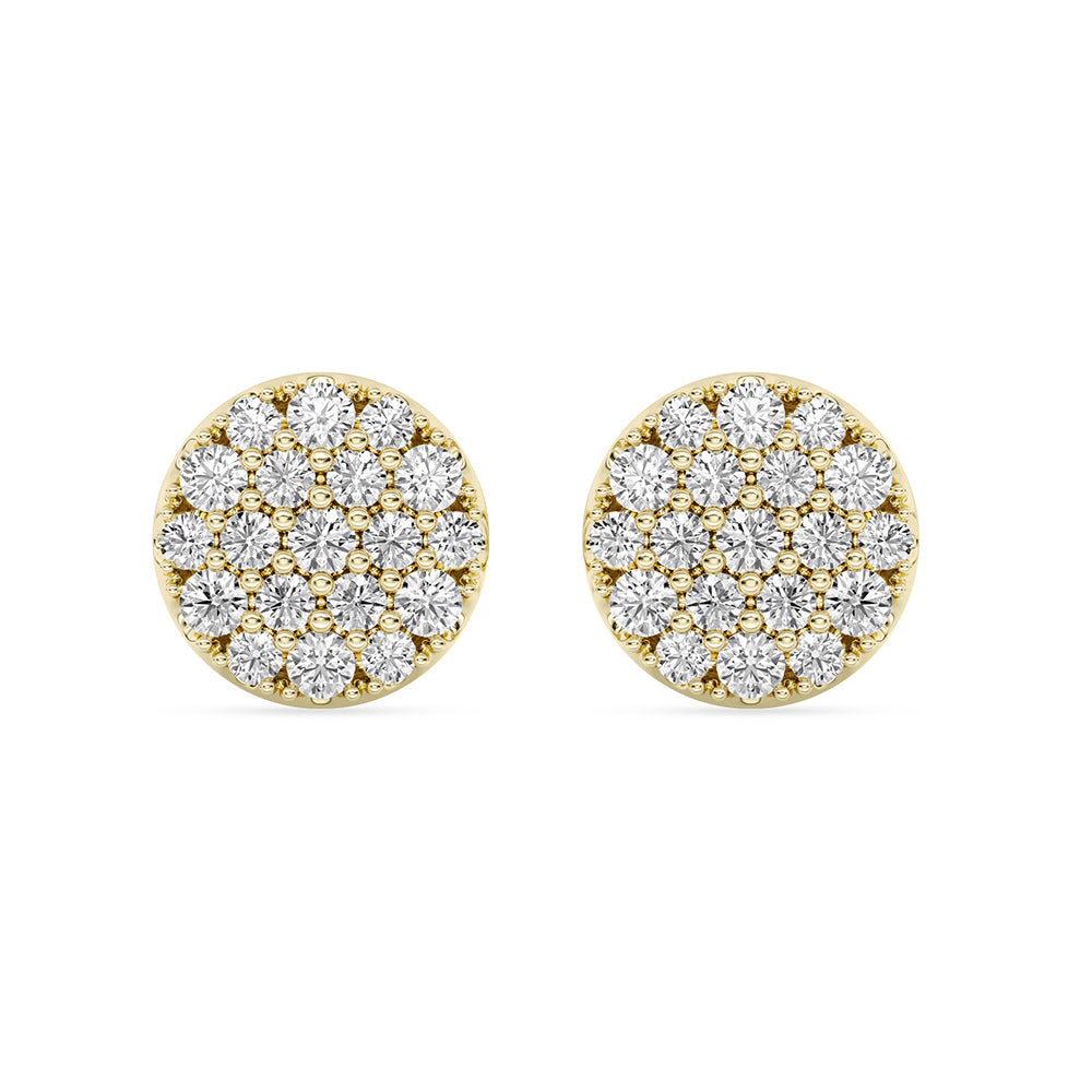 Circle Stud Earrings Push Back 0.48 ctw