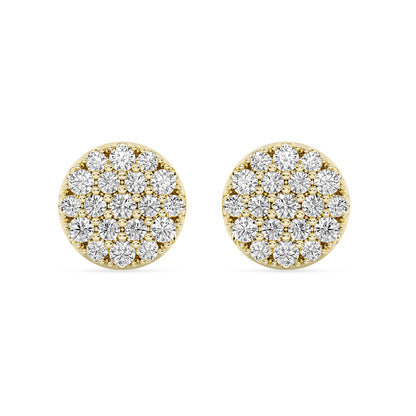 Circle Stud Earrings Push Back 0.48 ctw