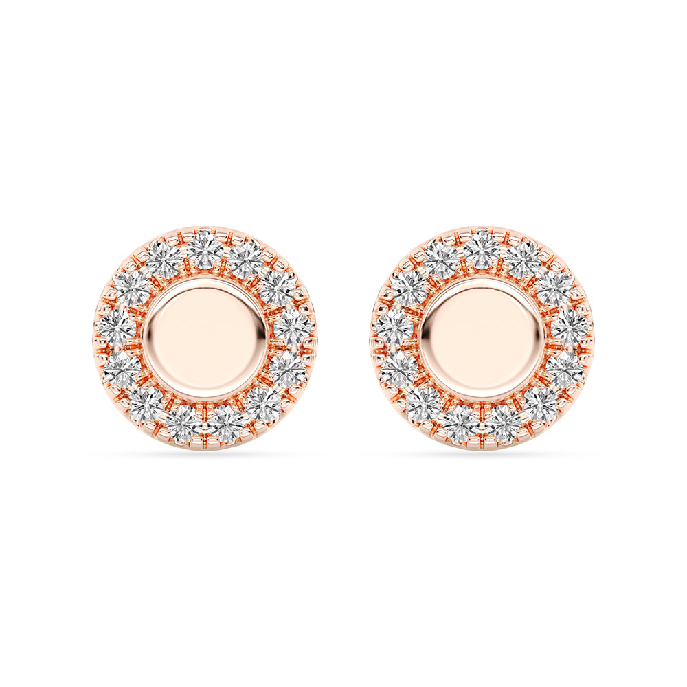 Circle Stud Earrings Push Back 0.13 ctw