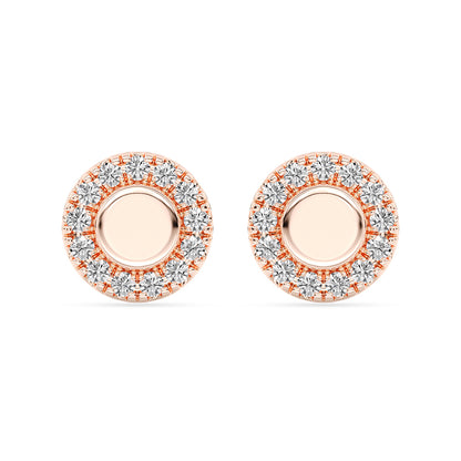 Circle Stud Earrings Push Back 0.13 ctw