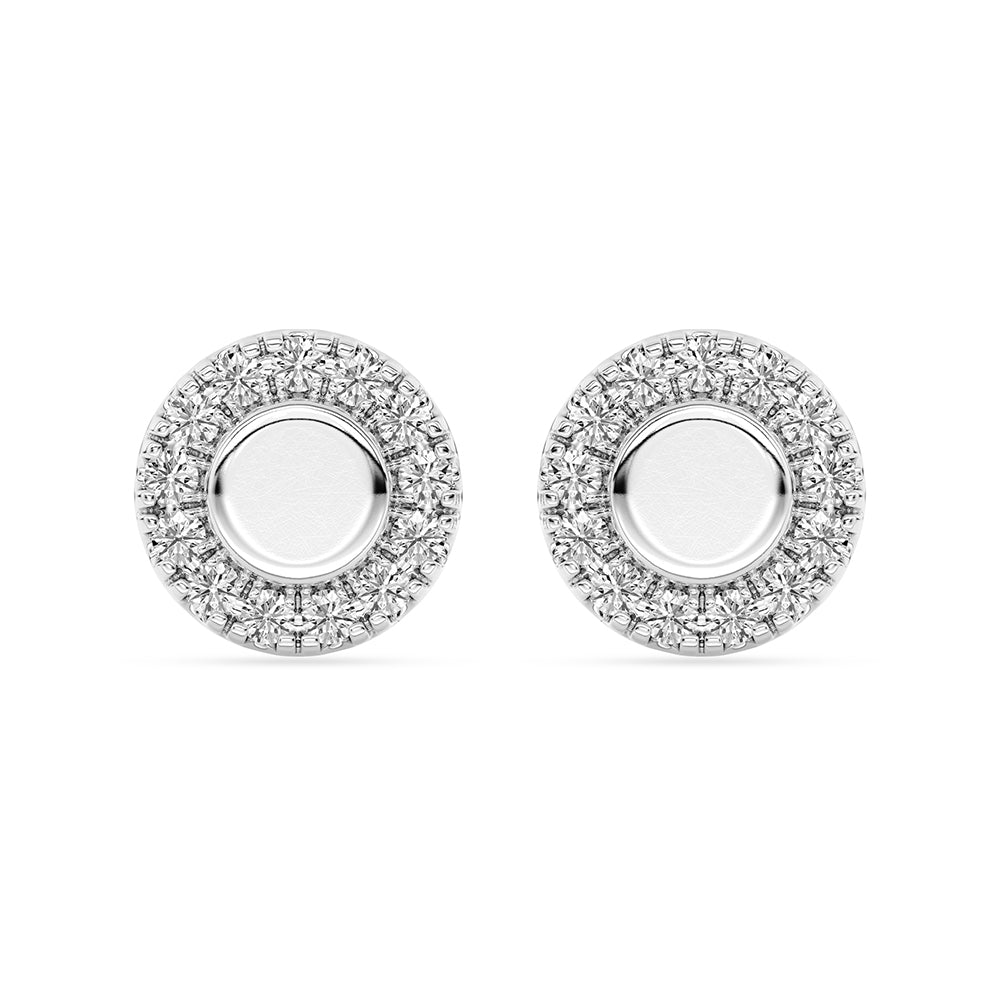 Circle Stud Earrings Push Back 0.13 ctw