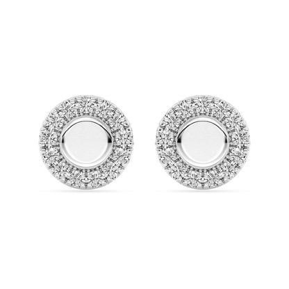 Circle Stud Earrings Push Back 0.13 ctw