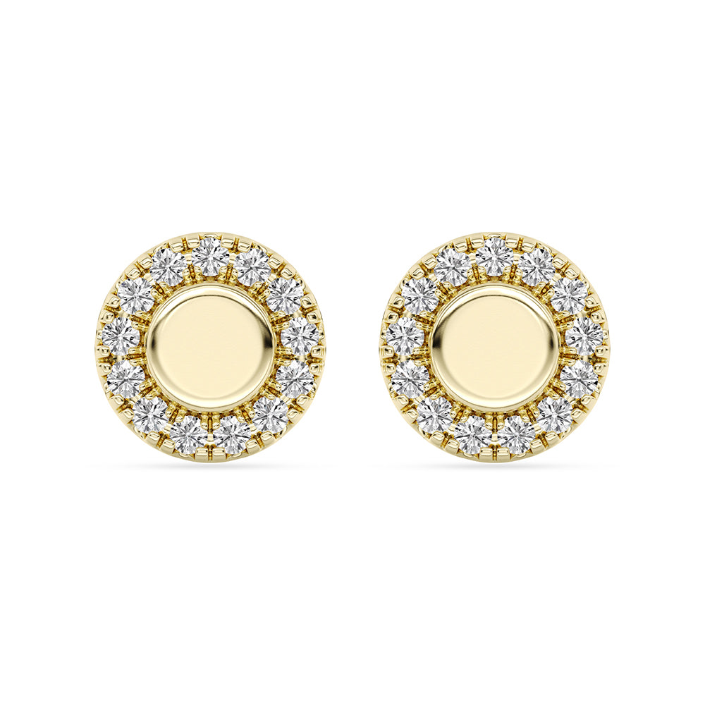 Circle Stud Earrings Push Back 0.13 ctw