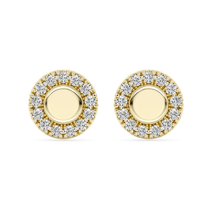 Circle Stud Earrings Push Back 0.13 ctw