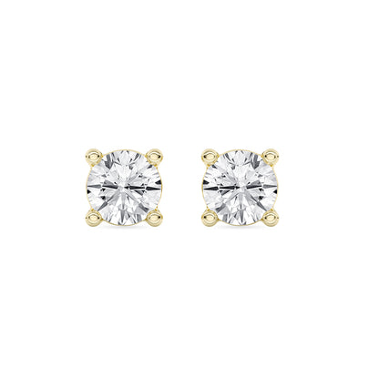 Solitaire Round Stud Earrings Push Back 0.50 ctw