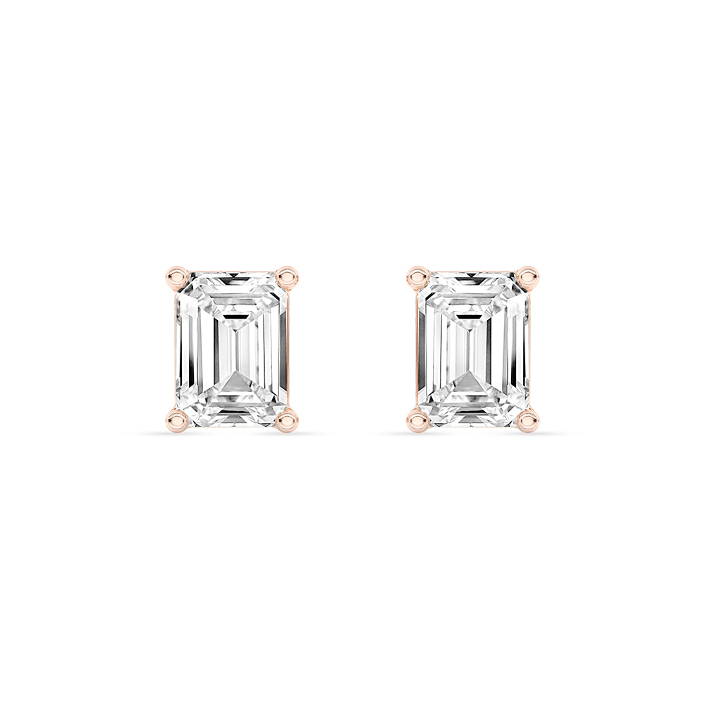 Emerald Stud Earrings Push Back 0.25 ctw