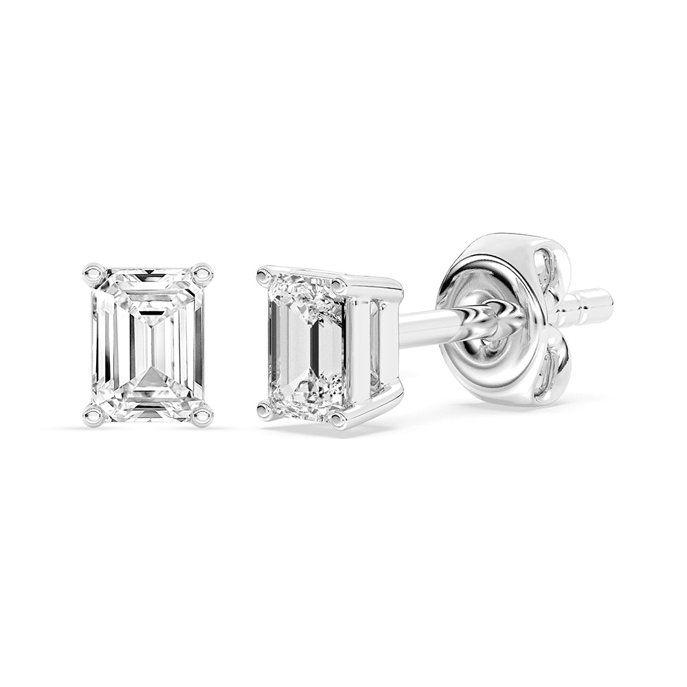 Emerald Stud Earrings Push Back 0.25 ctw