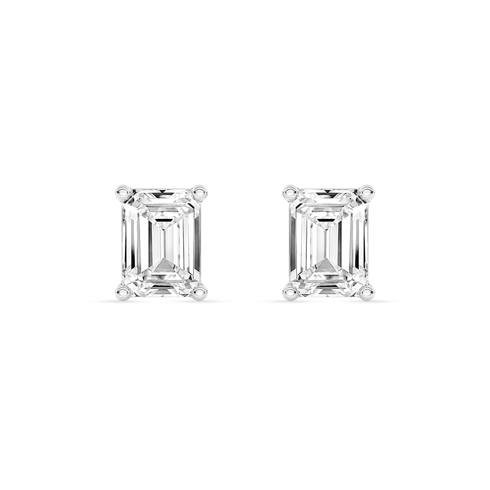 Emerald Stud Earrings Push Back 0.25 ctw