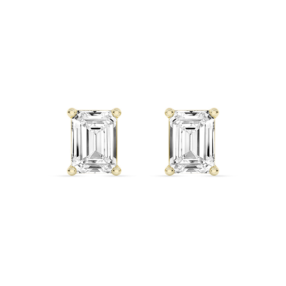 Emerald Stud Earrings Push Back 0.25 ctw