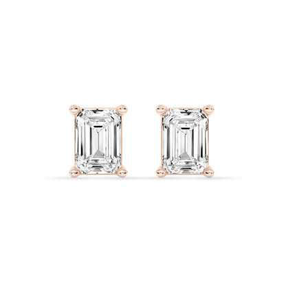 Emerald Stud Earrings Push Back 0.45 ctw