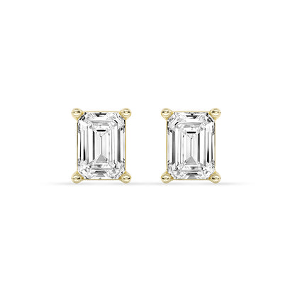 Emerald Stud Earrings Push Back 0.45 ctw