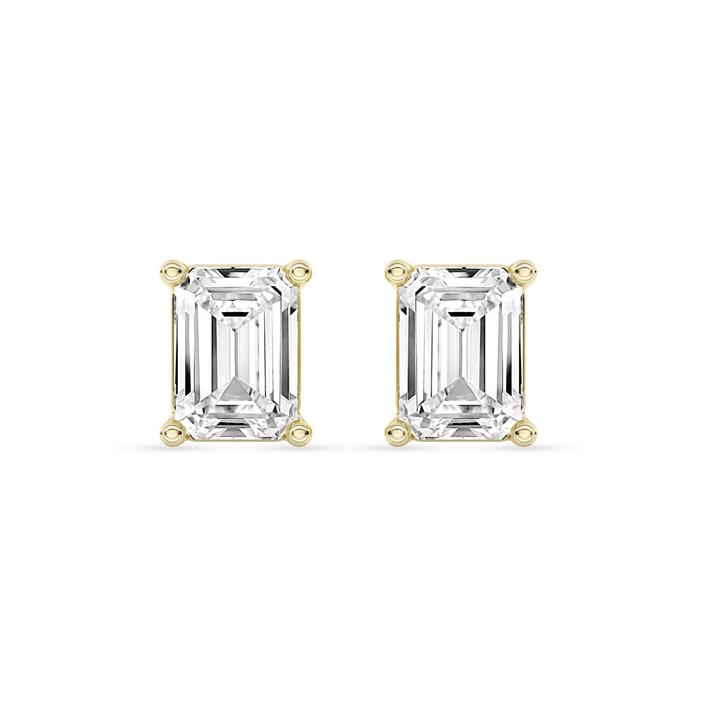 Emerald Stud Earrings Push Back 1.0 ctw