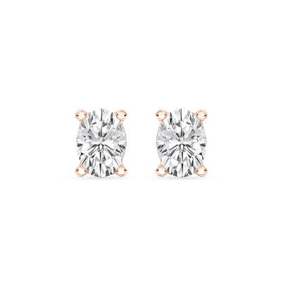 Oval Stud Earrings Push Back 0.23 ctw